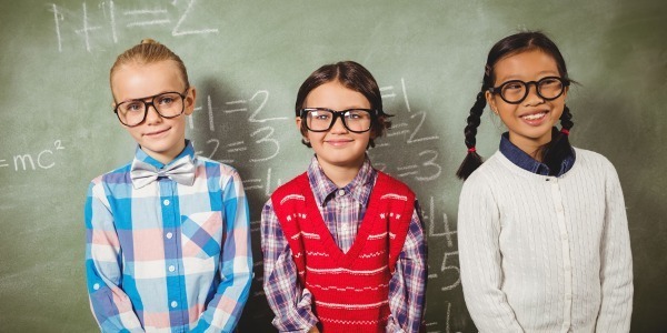 Children wearing glasses