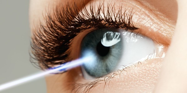 Laser on eyeball